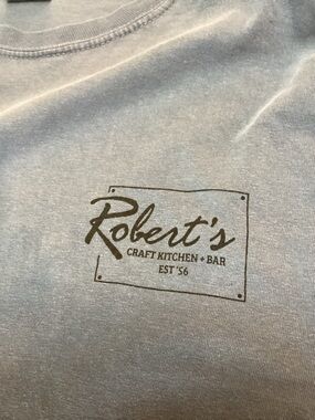 Robert's, Craft Kitchen + Bar, Logo Tee ,— Light Bluen Size Extra Large